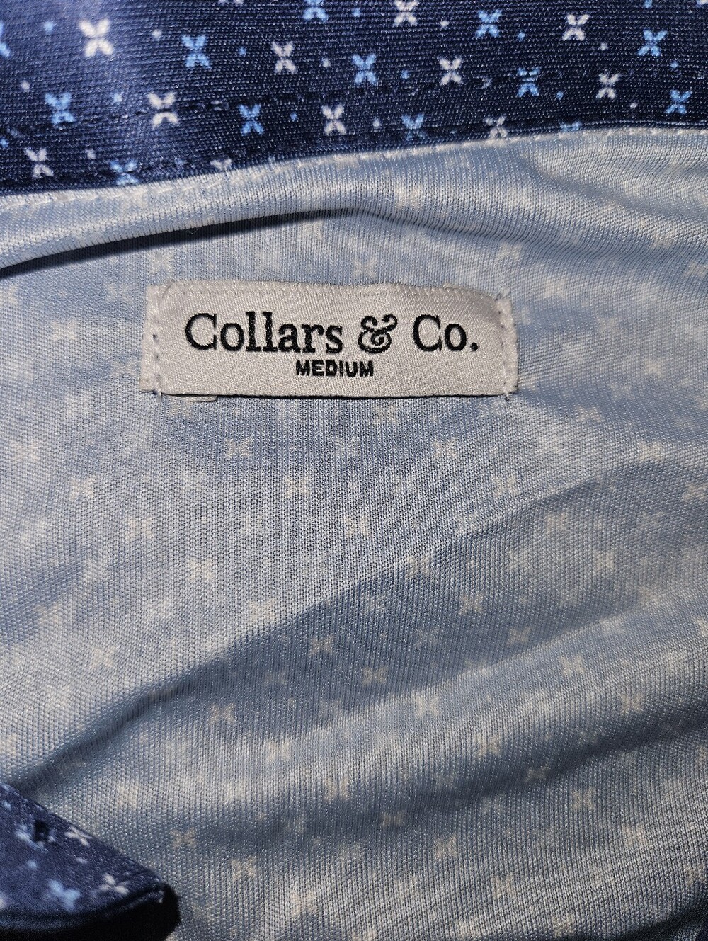 NWT Collars & Co Semi-Spread Collar Polo Los Cabos Blue Star Size M - Picture 6 of 7